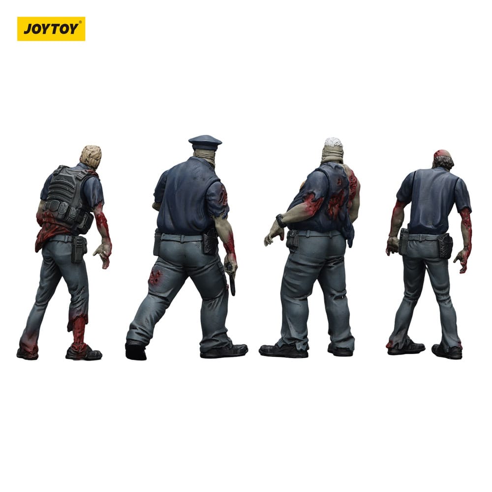 Zombie Dark Source Action Figures 4 Pack Police Male Joy Toy (CN)