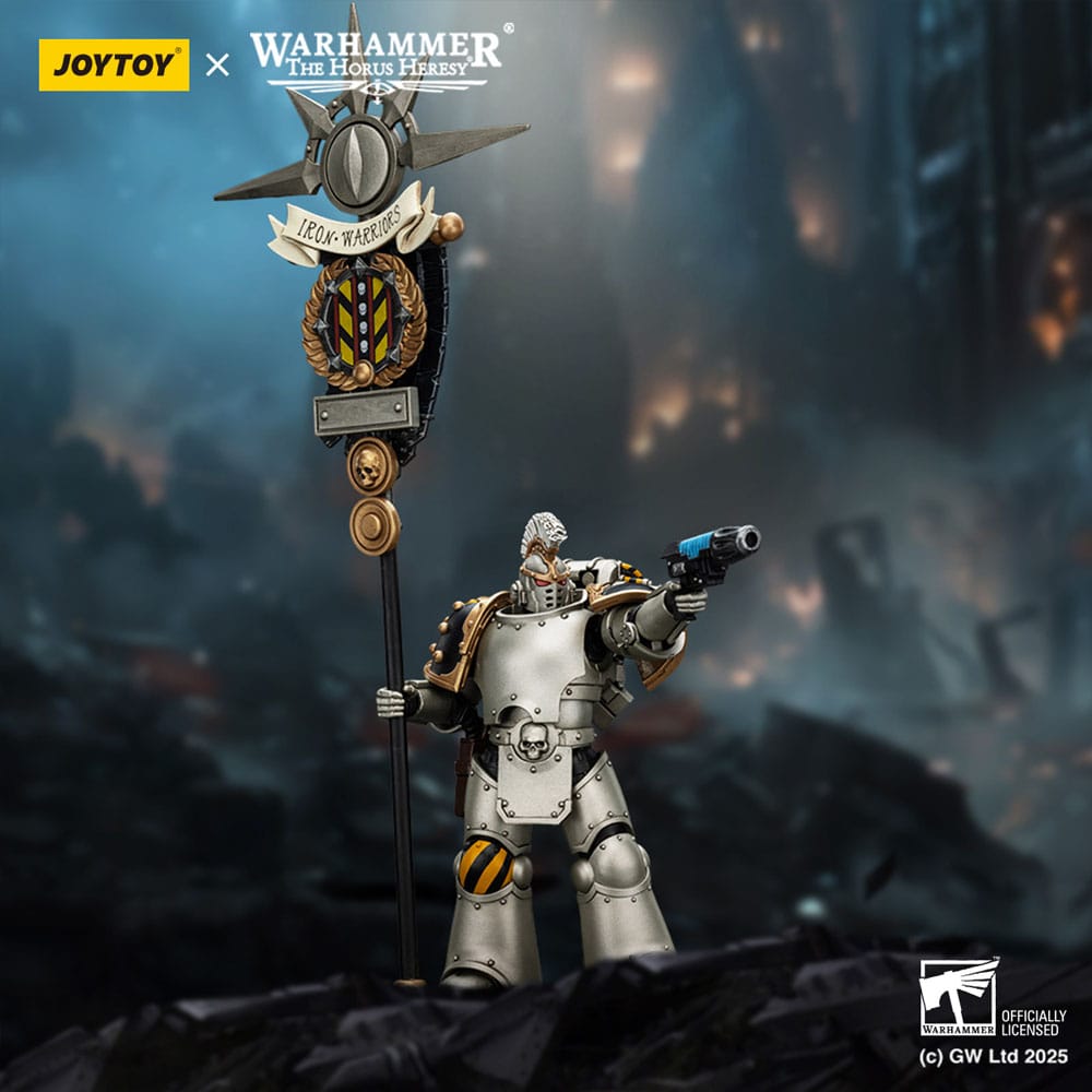 Warhammer The Horus Heresy Action Figure 1/18 lron Warriors Command Squad Chosen with Legion Standard Joy Toy (CN)