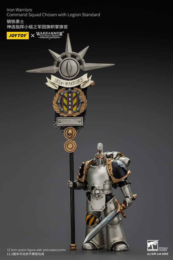 Warhammer The Horus Heresy Action Figure 1/18 lron Warriors Command Squad Chosen with Legion Standard Joy Toy (CN)