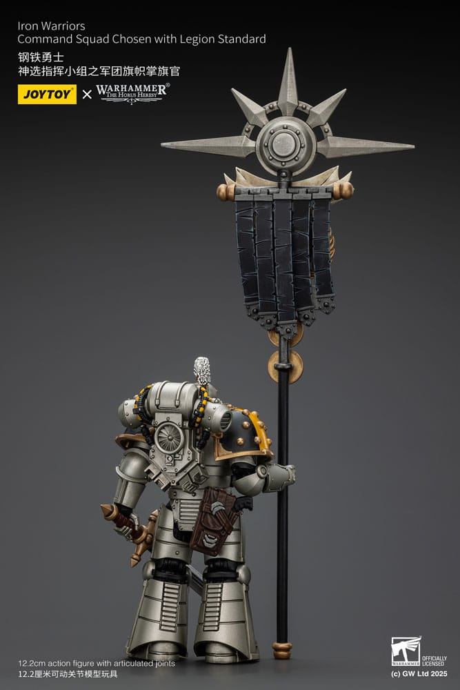 Warhammer The Horus Heresy Action Figure 1/18 lron Warriors Command Squad Chosen with Legion Standard Joy Toy (CN)