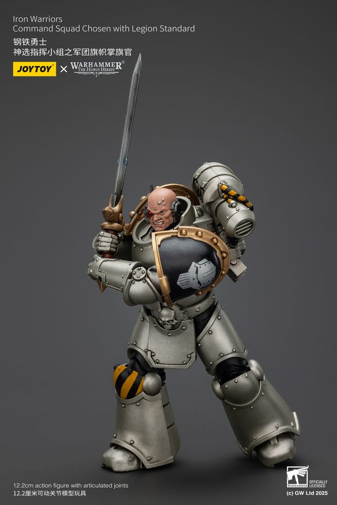 Warhammer The Horus Heresy Action Figure 1/18 lron Warriors Command Squad Chosen with Legion Standard Joy Toy (CN)