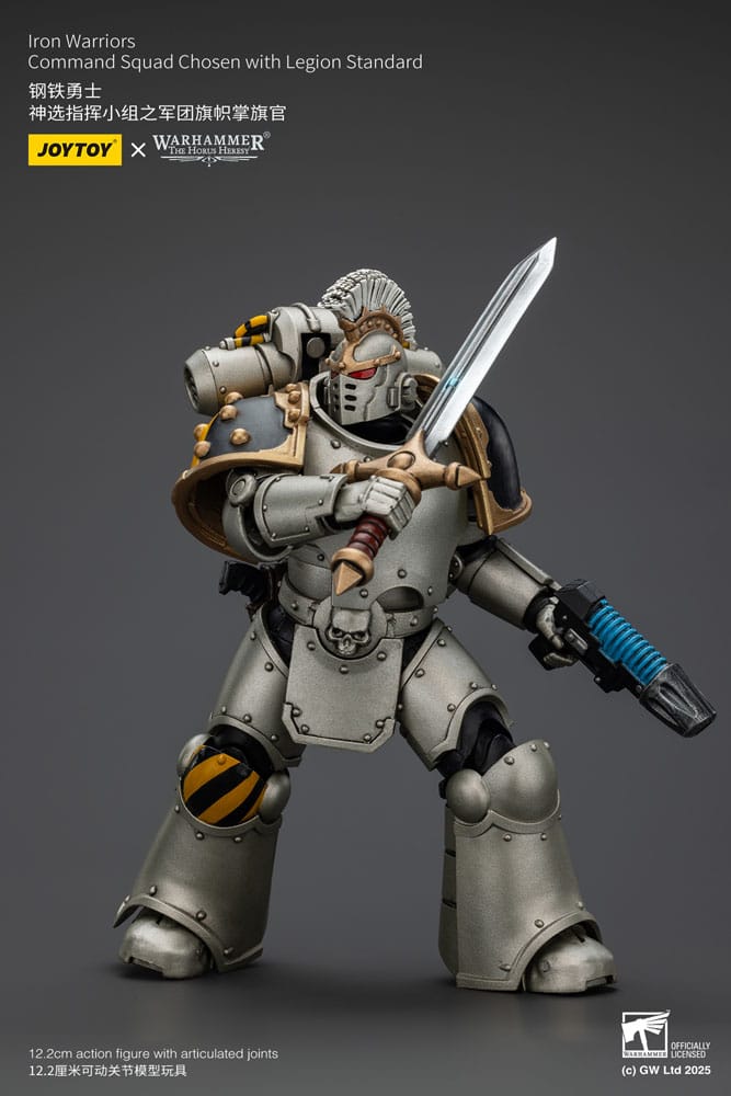 Warhammer The Horus Heresy Action Figure 1/18 lron Warriors Command Squad Chosen with Legion Standard Joy Toy (CN)