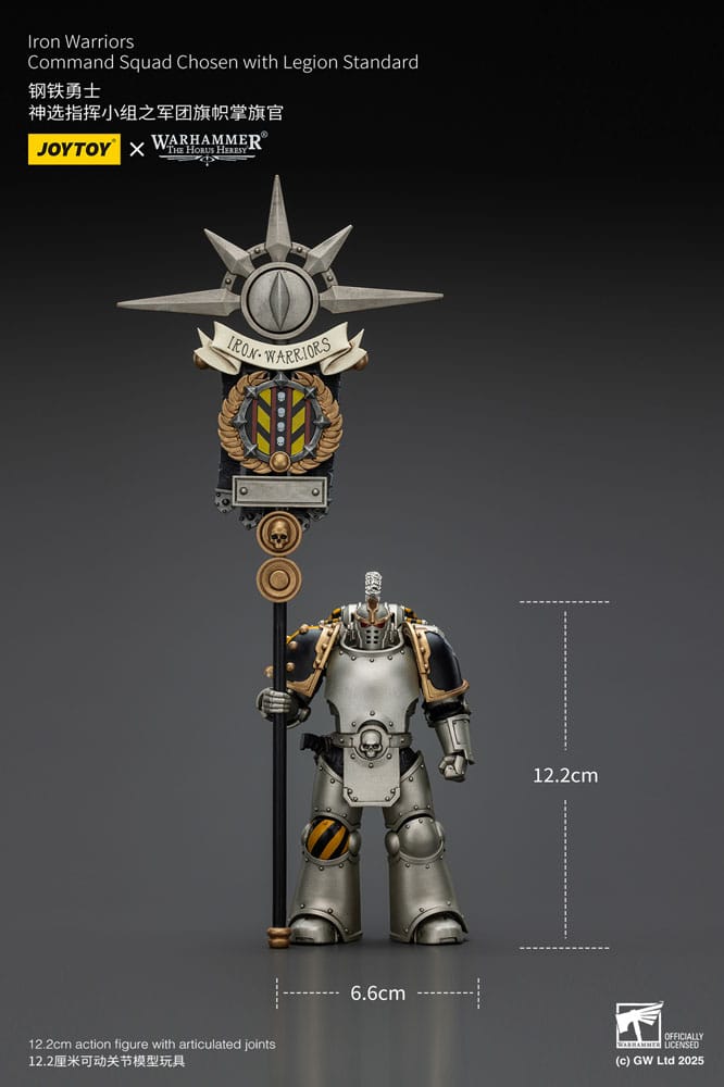 Warhammer The Horus Heresy Action Figure 1/18 lron Warriors Command Squad Chosen with Legion Standard Joy Toy (CN)