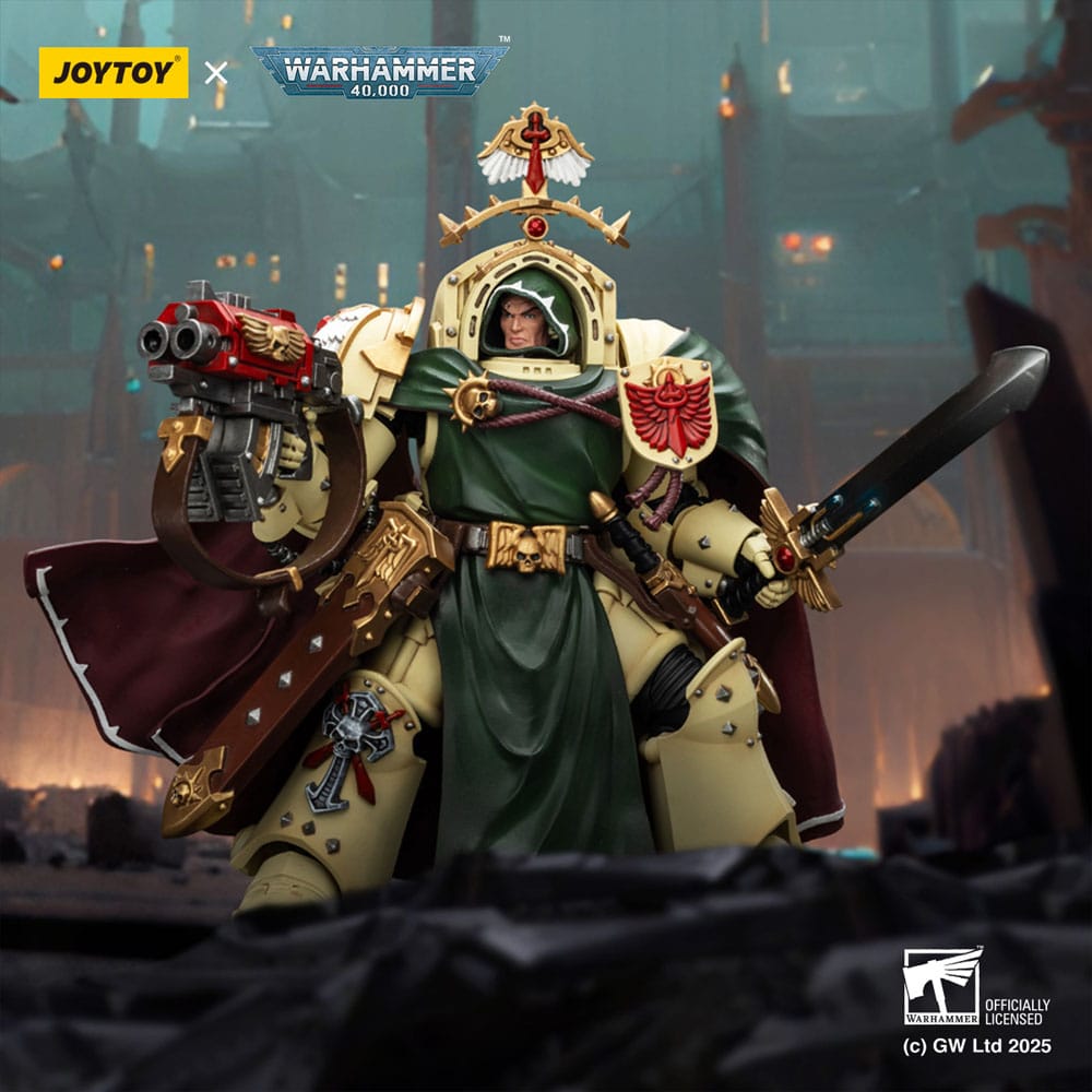 Warhammer 40 000 Dark Angels Action Figure Belial Grand Master of The Deathwing With the Sword of Silence and Storm Bolter Joy Toy (CN)