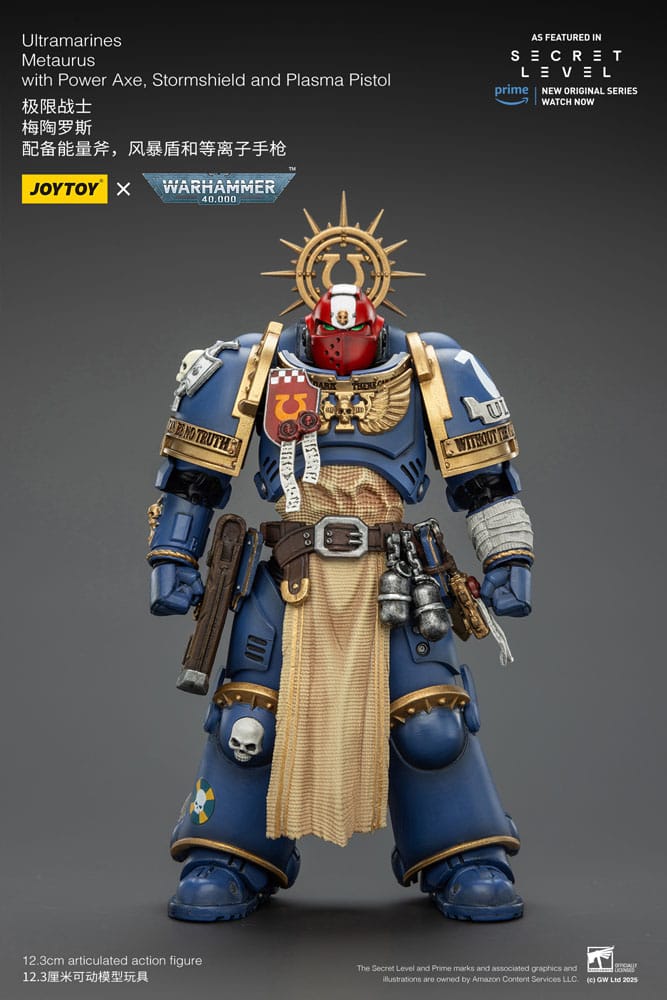 Warhammer 40 000 Action Figure Ultramarines Metaurus with Power Axe Stormshield and Plasma Pistol Joy Toy (CN)