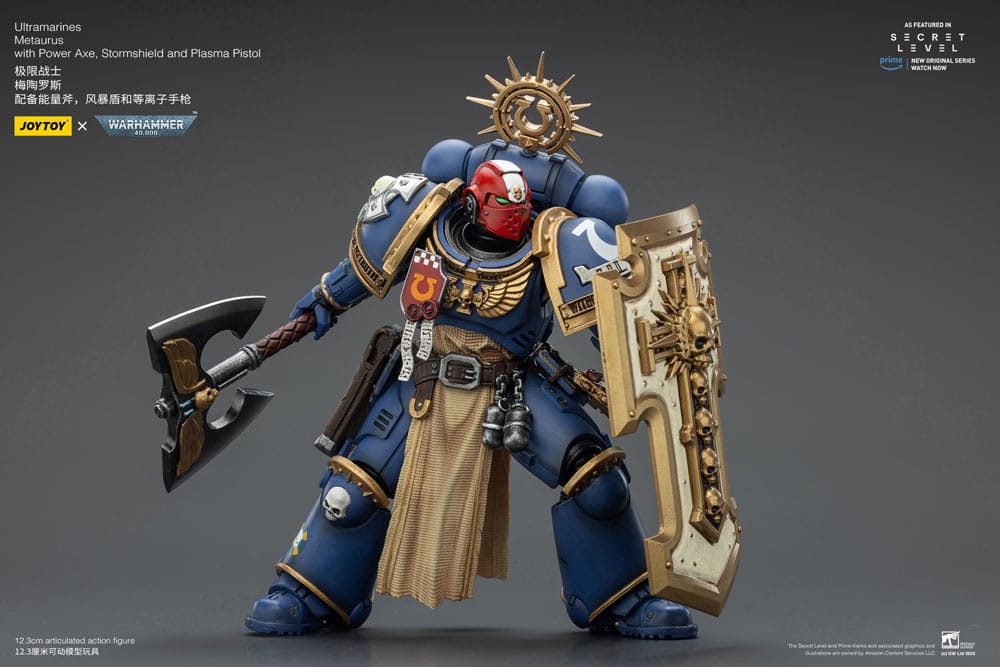 Warhammer 40 000 Action Figure Ultramarines Metaurus with Power Axe Stormshield and Plasma Pistol Joy Toy (CN)
