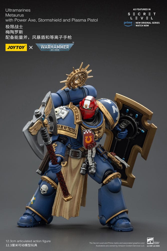 Warhammer 40 000 Action Figure Ultramarines Metaurus with Power Axe Stormshield and Plasma Pistol Joy Toy (CN)