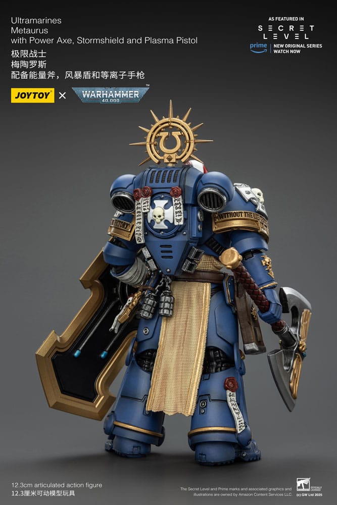 Warhammer 40 000 Action Figure Ultramarines Metaurus with Power Axe Stormshield and Plasma Pistol Joy Toy (CN)