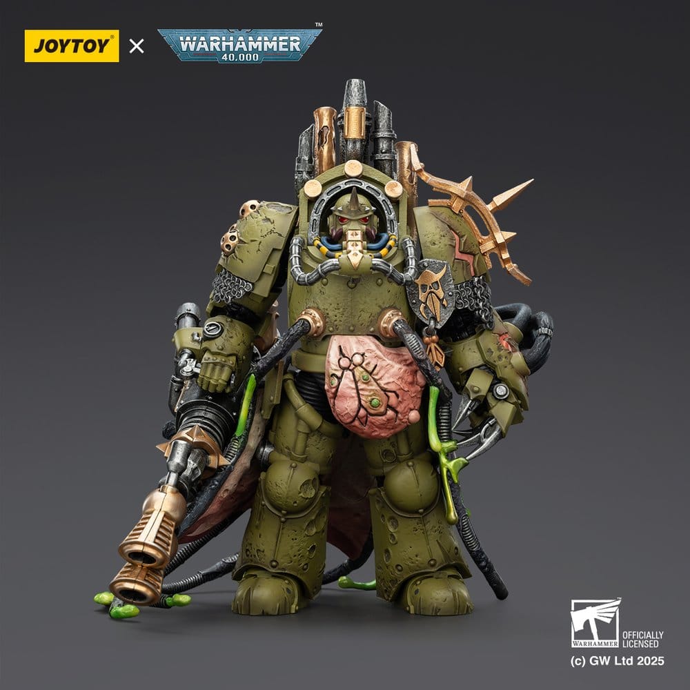 Warhammer 40 000 Action Figure Death Guard Lord of Virulence with Power Fist and Twin Plague Spewer Joy Toy (CN)