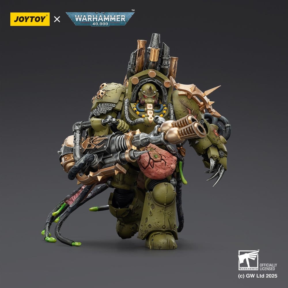 Warhammer 40 000 Action Figure Death Guard Lord of Virulence with Power Fist and Twin Plague Spewer Joy Toy (CN)