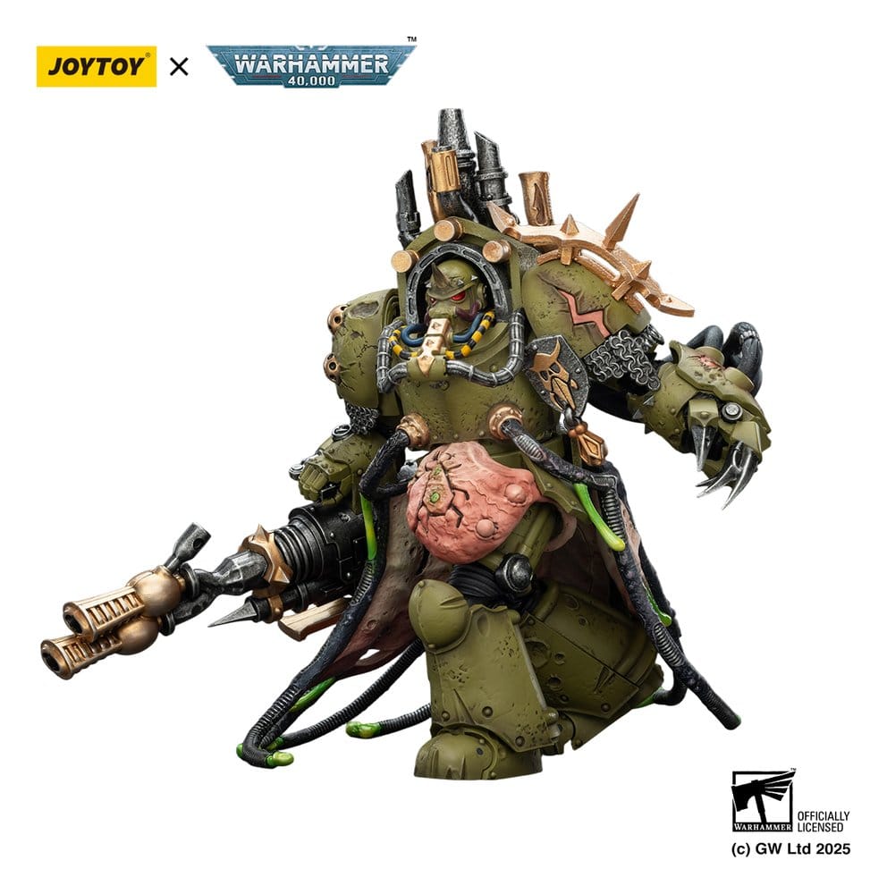 Warhammer 40 000 Action Figure Death Guard Lord of Virulence with Power Fist and Twin Plague Spewer Joy Toy (CN)