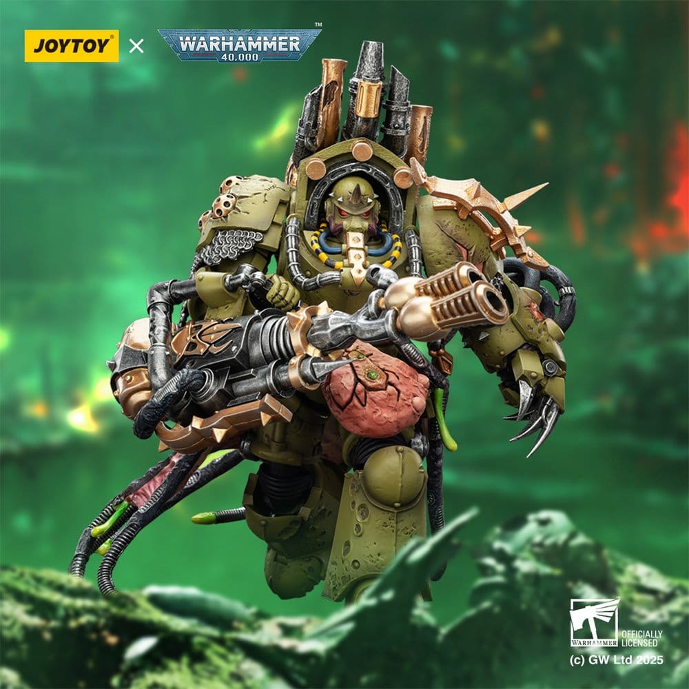 Warhammer 40 000 Action Figure Death Guard Lord of Virulence with Power Fist and Twin Plague Spewer Joy Toy (CN)