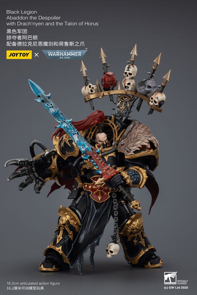 Warhammer 40 000 Action Figure Black Legion Abaddon the Despoiler with Drach'nyen and the Talo Joy Toy (CN)