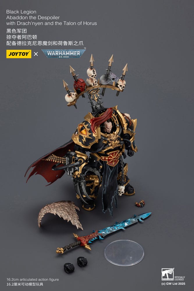 Warhammer 40 000 Action Figure Black Legion Abaddon the Despoiler with Drach'nyen and the Talo Joy Toy (CN)