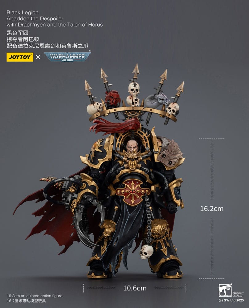 Warhammer 40 000 Action Figure Black Legion Abaddon the Despoiler with Drach'nyen and the Talo Joy Toy (CN)