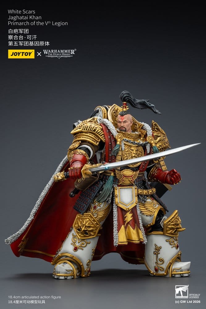 Warhammer The Horus Heresy Action Figure White Scars Jaghatai Khan Primarch of the Vth Legion Joy Toy (CN)