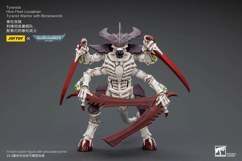 Warhammer 40k Action Figure 1/18 Tyranids Hive Fleet Leviathan Tyranid Warrior with Boneswords Joy Toy (CN)