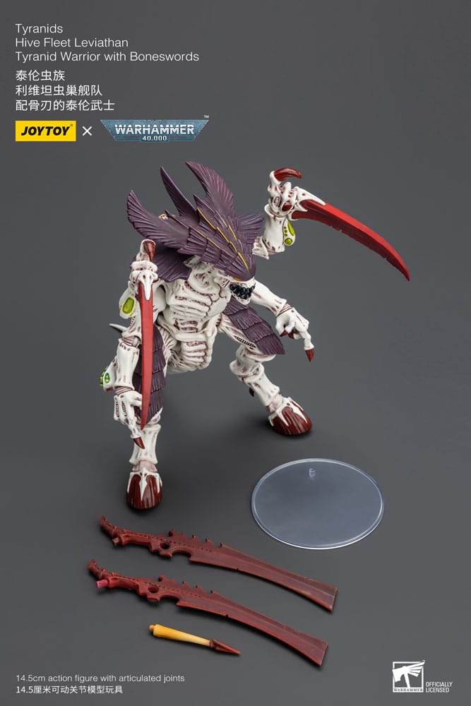 Warhammer 40k Action Figure 1/18 Tyranids Hive Fleet Leviathan Tyranid Warrior with Boneswords Joy Toy (CN)