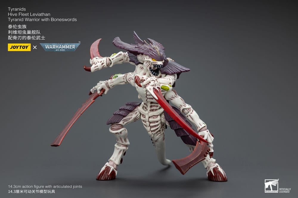 Warhammer 40k Action Figure 1/18 Tyranids Hive Fleet Leviathan Tyranid Warrior with Boneswords Joy Toy (CN)