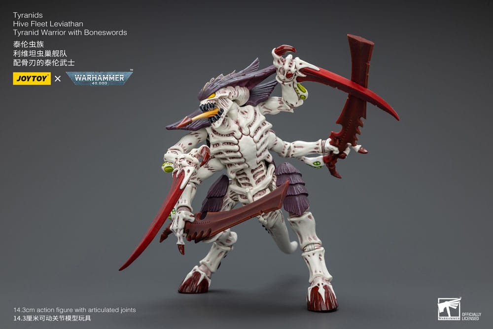 Warhammer 40k Action Figure 1/18 Tyranids Hive Fleet Leviathan Tyranid Warrior with Boneswords Joy Toy (CN)