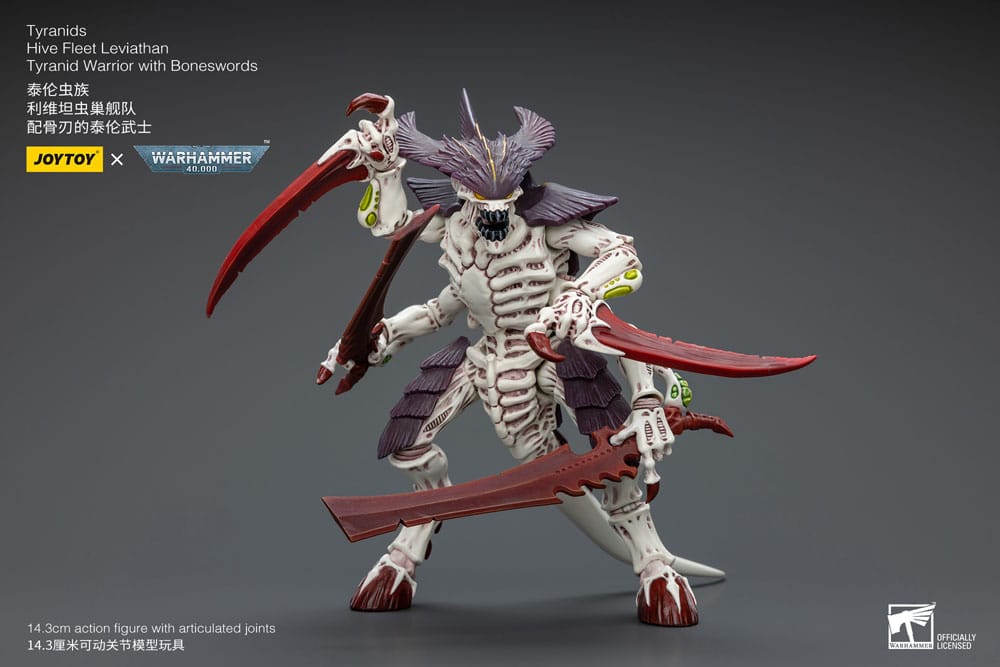 Warhammer 40k Action Figure 1/18 Tyranids Hive Fleet Leviathan Tyranid Warrior with Boneswords Joy Toy (CN)