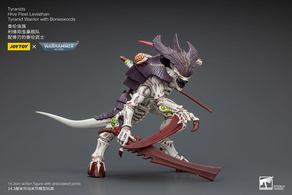 Warhammer 40k Action Figure 1/18 Tyranids Hive Fleet Leviathan Tyranid Warrior with Boneswords Joy Toy (CN)