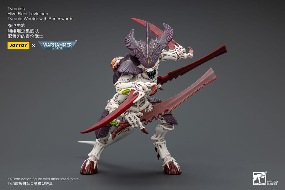 Warhammer 40k Action Figure 1/18 Tyranids Hive Fleet Leviathan Tyranid Warrior with Boneswords Joy Toy (CN)