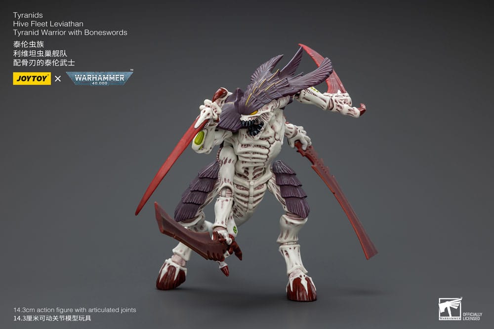 Warhammer 40k Action Figure 1/18 Tyranids Hive Fleet Leviathan Tyranid Warrior with Boneswords Joy Toy (CN)