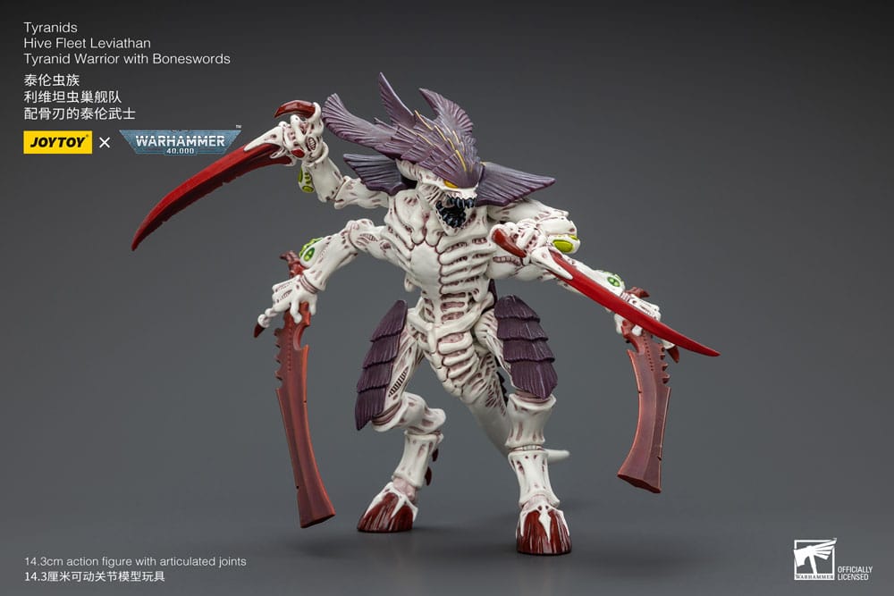 Warhammer 40k Action Figure 1/18 Tyranids Hive Fleet Leviathan Tyranid Warrior with Boneswords Joy Toy (CN)