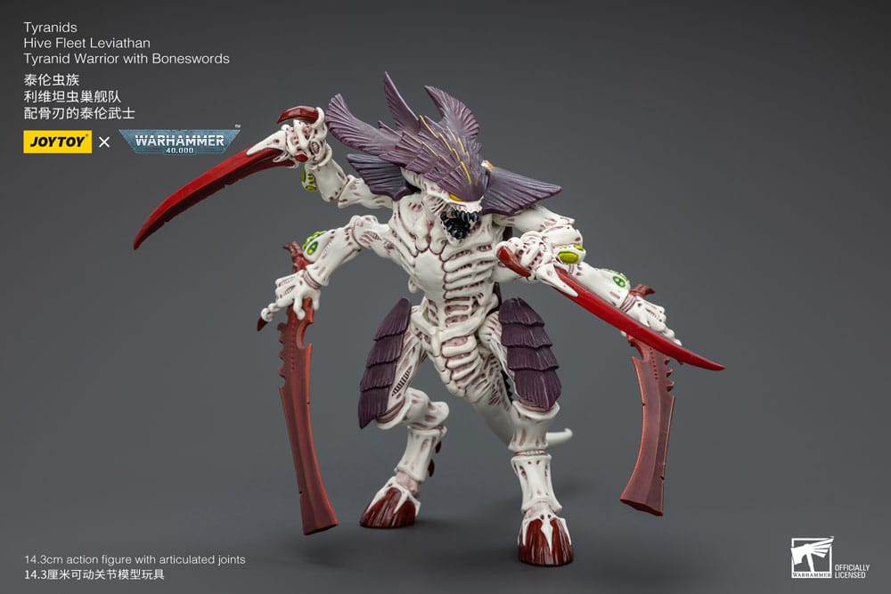 Warhammer 40k Action Figure 1/18 Tyranids Hive Fleet Leviathan Tyranid Warrior with Boneswords Joy Toy (CN)