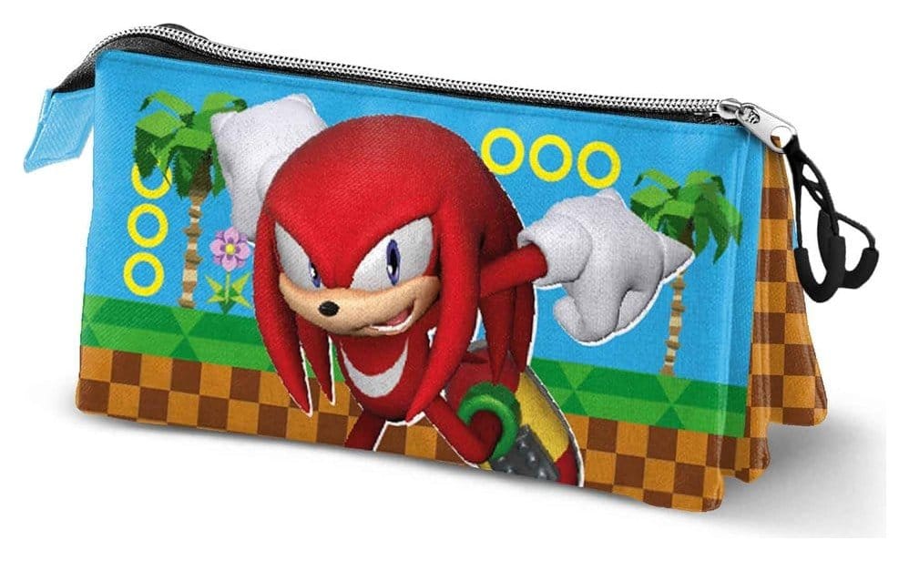 Sonic The Hedgehog Triple Pencil case SEGA Knuckles Run Multicolour Karactermania