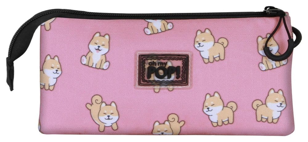 Oh My Pop! Triple Pencil case Shiba Pink Karactermania