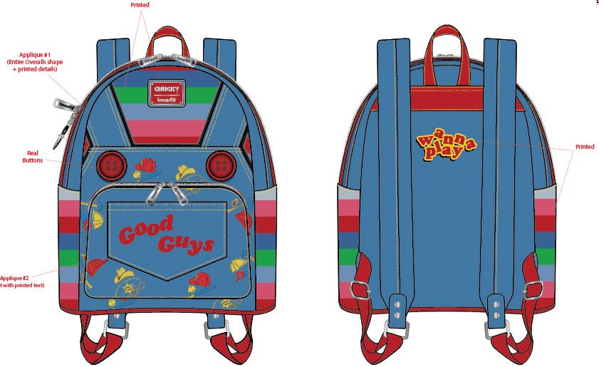 Childs Play by Loungefly Backpack Chucky Cosplay Loungefly