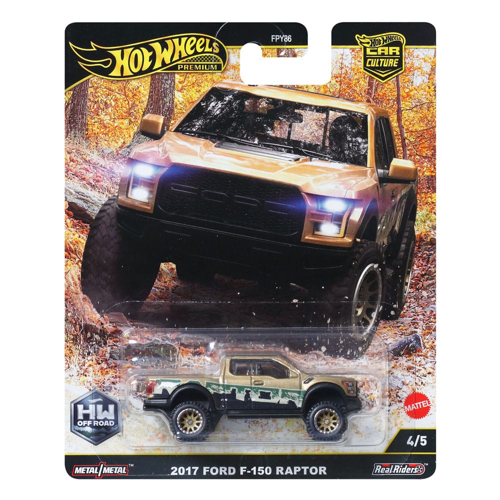 Hot Wheels Premium Car Culture Diecast Vehicle 1/64 2017 Ford F 150 Raptor Mattel