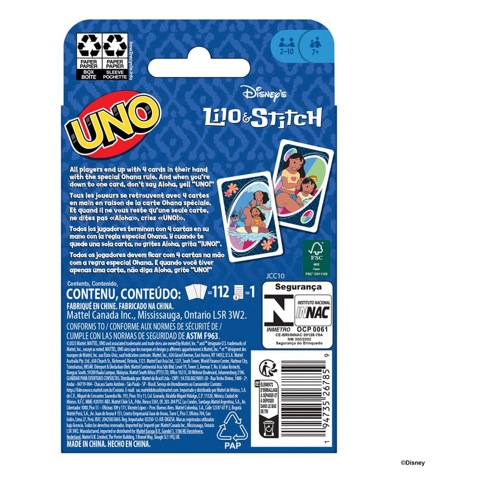 Lilo & Stitch Card Game UNO Mattel