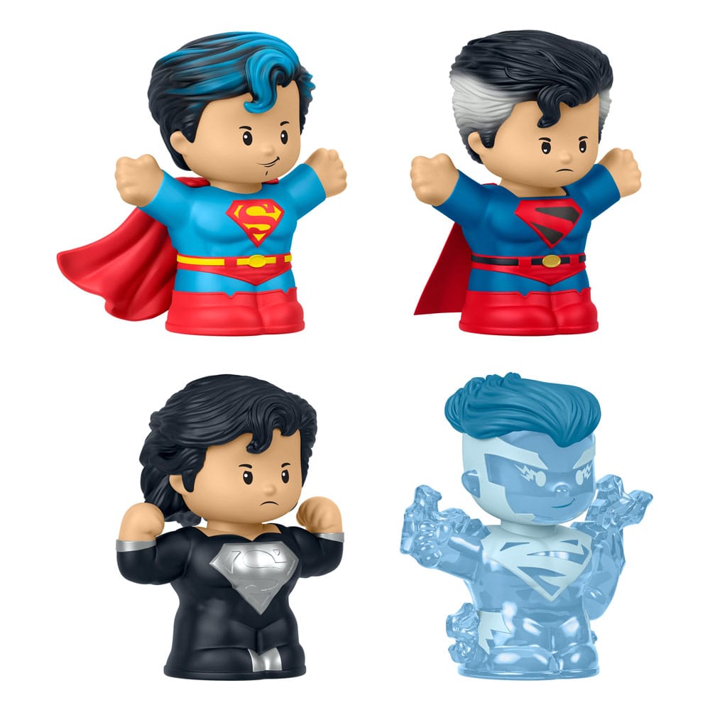 DC Comics Fisher Price Little People Collector Mini Figures 4 Pack Superman Through the Ages Mattel