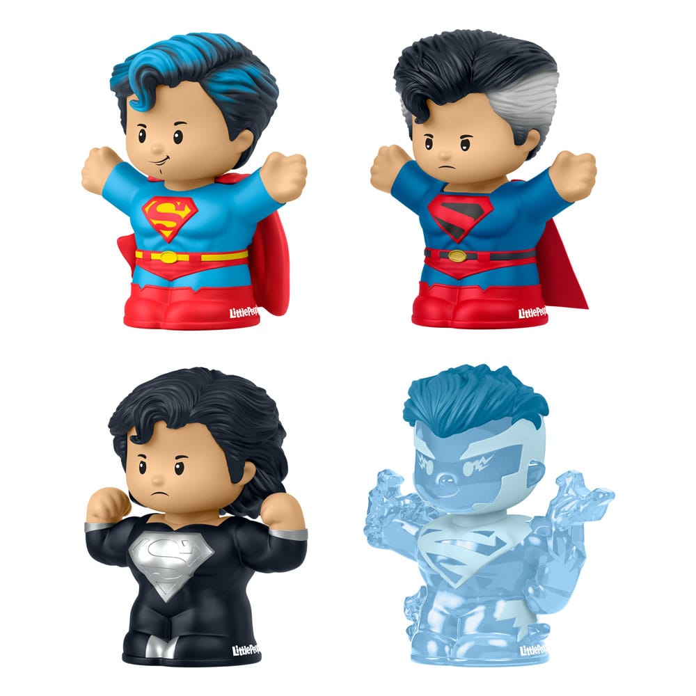 DC Comics Fisher Price Little People Collector Mini Figures 4 Pack Superman Through the Ages Mattel
