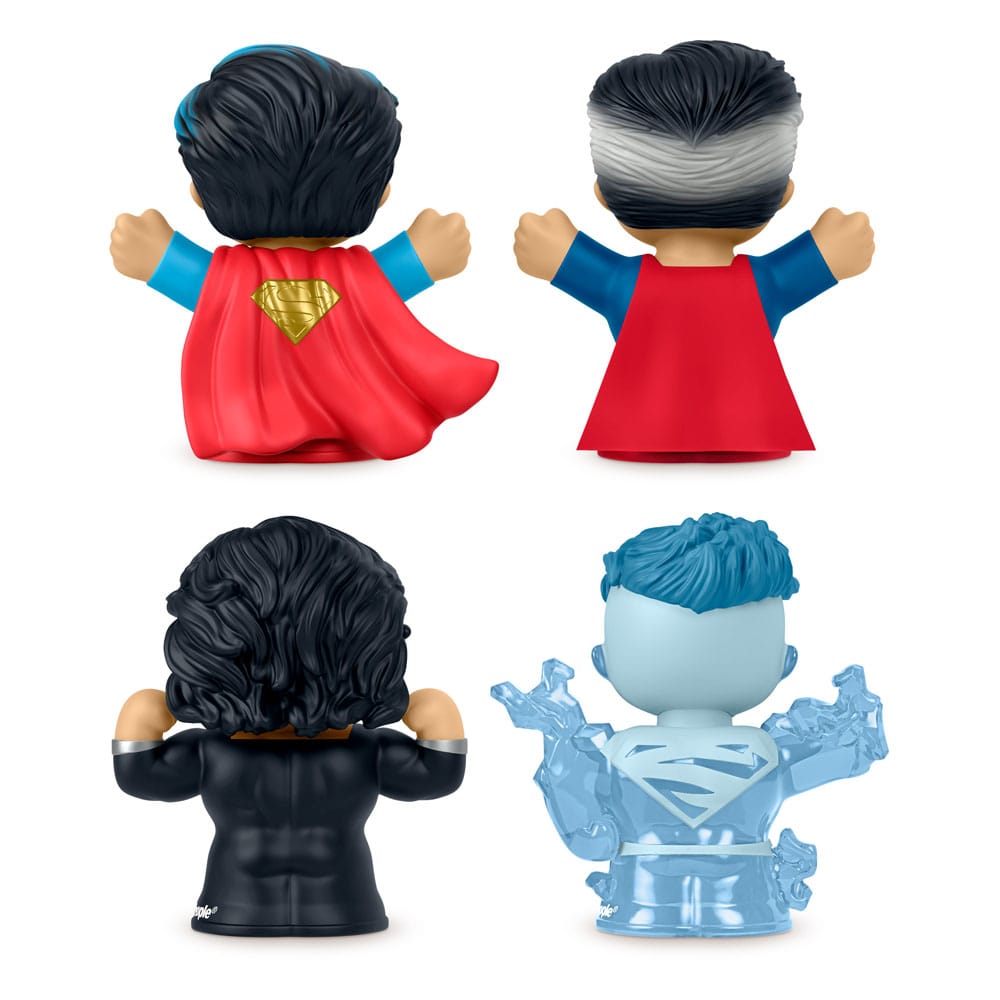 DC Comics Fisher Price Little People Collector Mini Figures 4 Pack Superman Through the Ages Mattel