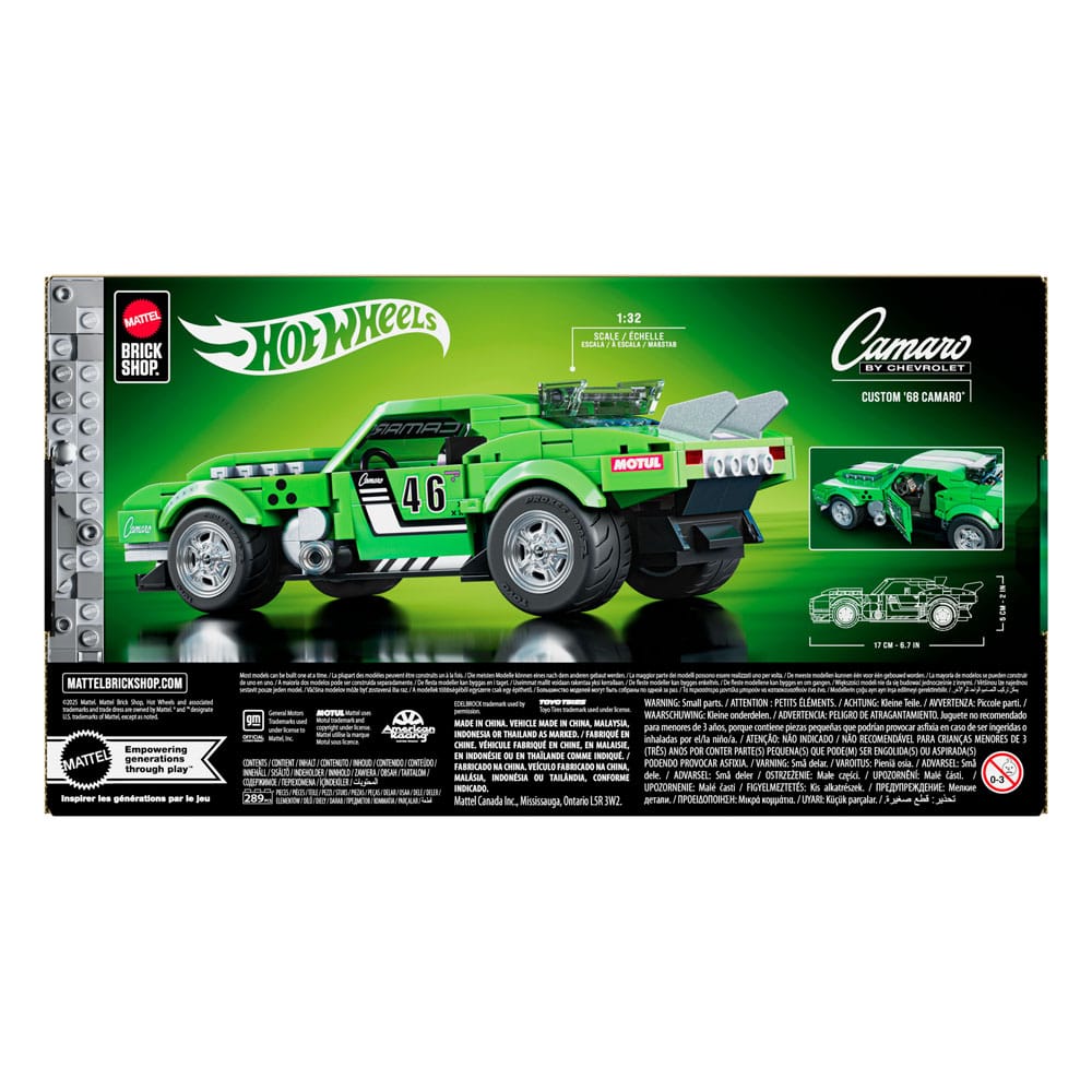 Mattel Brick Shop Hot Wheels Speed Series Building Set 1/32 Custom '68 Camaro Mattel