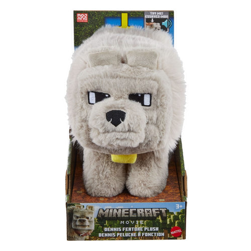 A Minecraft Movie Plush Figure Dennis the Wolf Mattel
