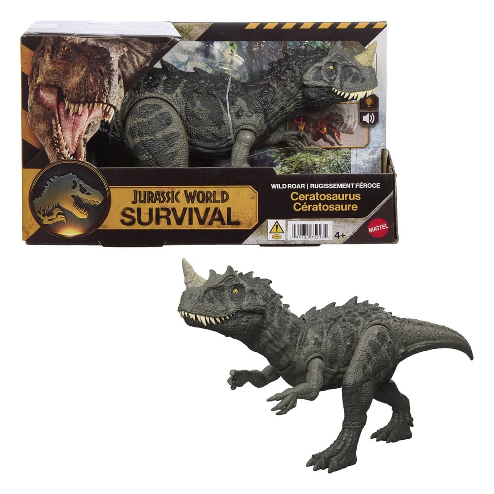 Jurassic World Survival Action Figure Wild Roar Ceratosaurus Mattel
