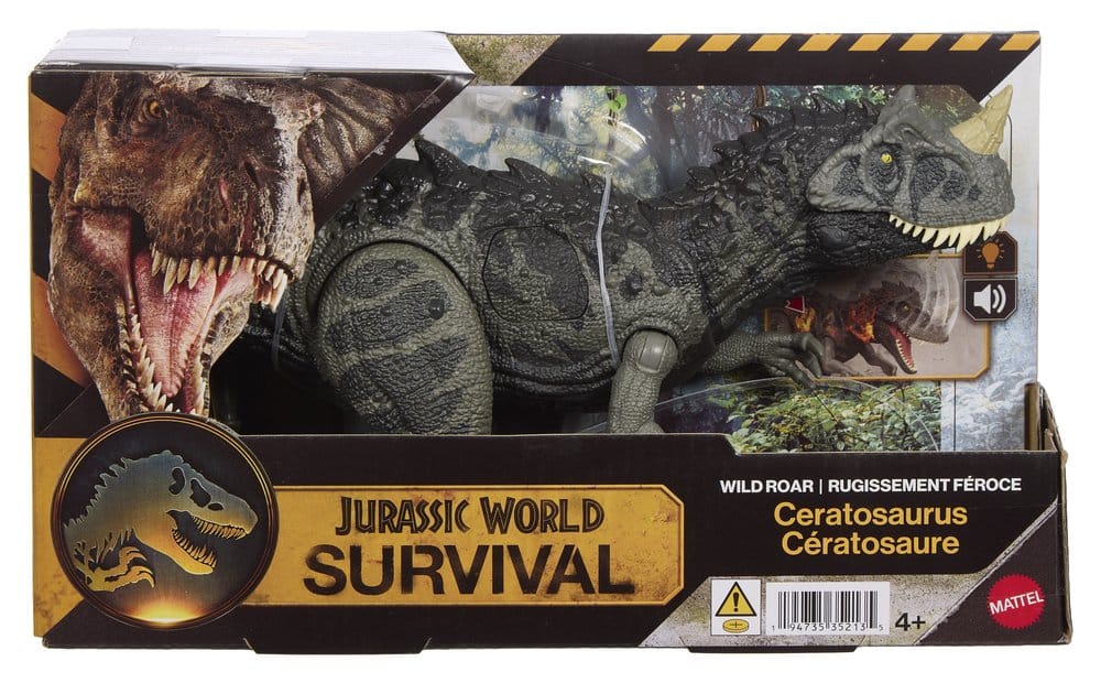 Jurassic World Survival Action Figure Wild Roar Ceratosaurus Mattel