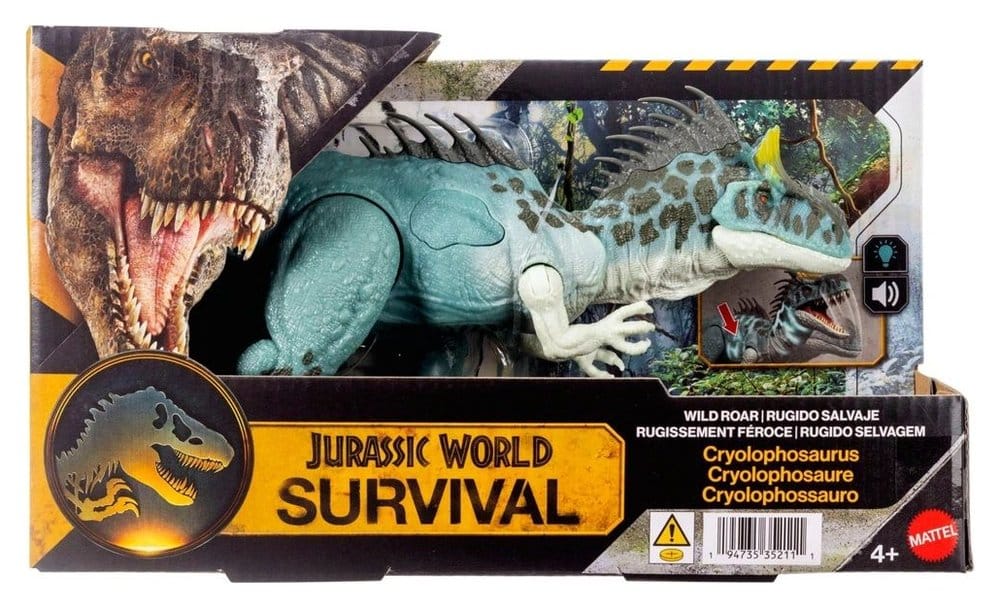 Jurassic World Survival Action Figure Wild Roar Cryolophosaurus Mattel