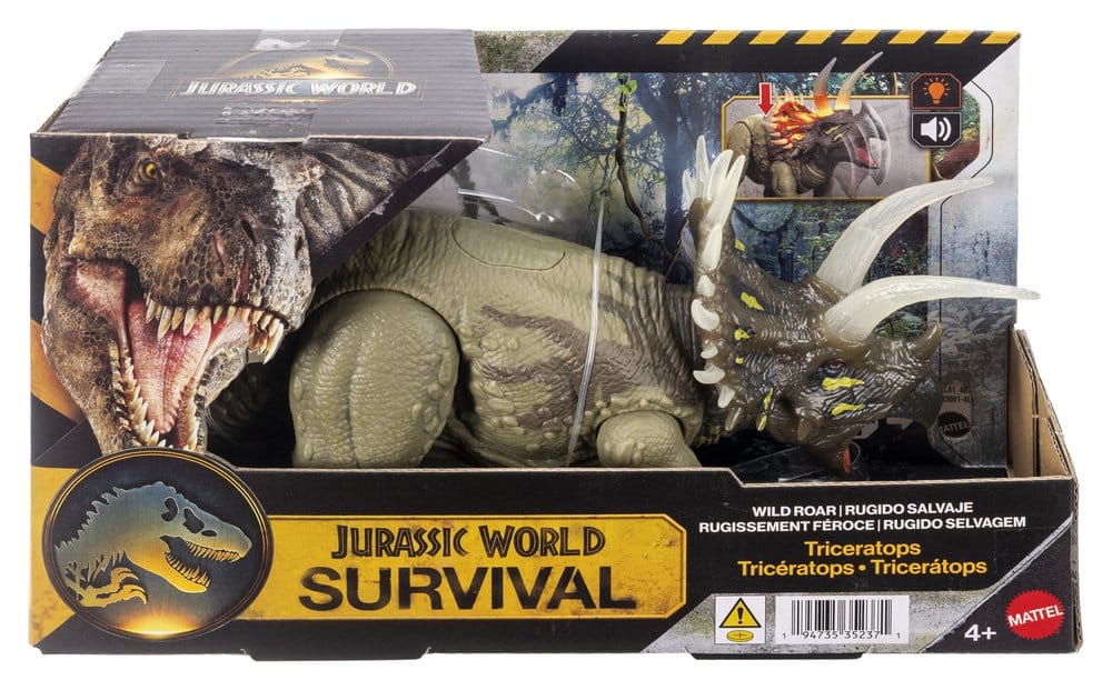 Jurassic World Survival Action Figure Wild Roar Triceratops Mattel