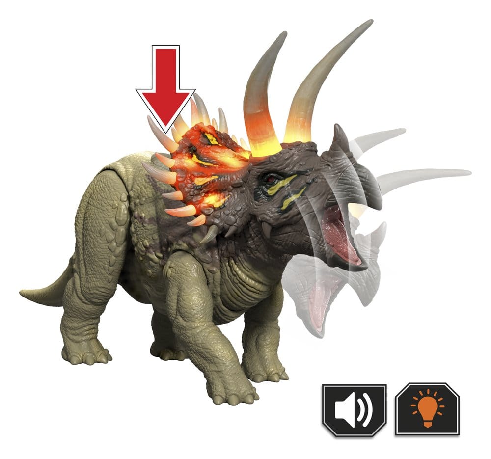 Jurassic World Survival Action Figure Wild Roar Triceratops Mattel