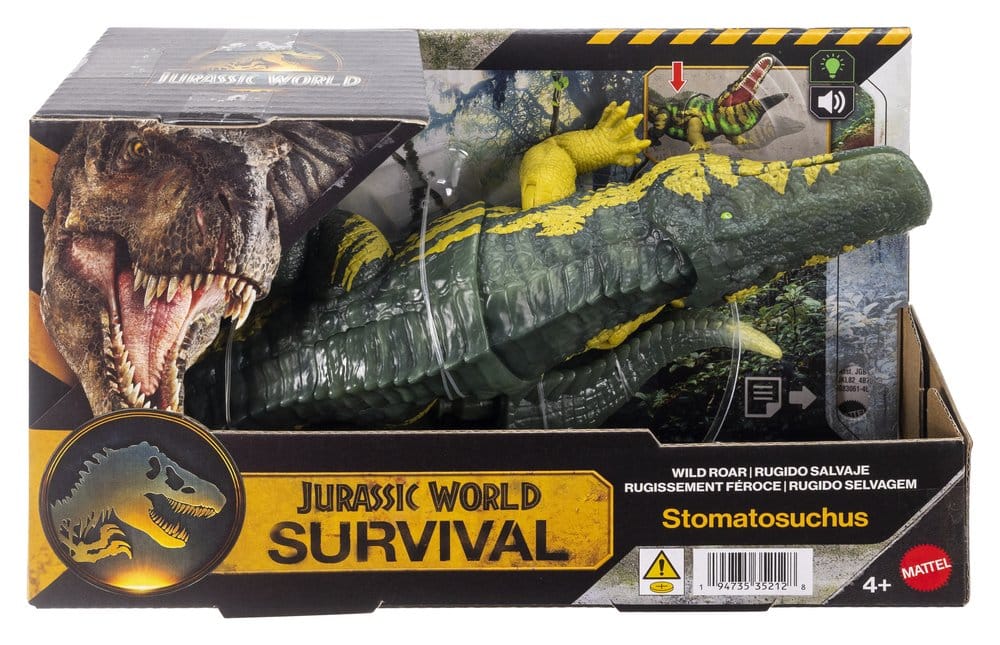 Jurassic World Survival Action Figure Wild Roar Stomatosuchus Mattel