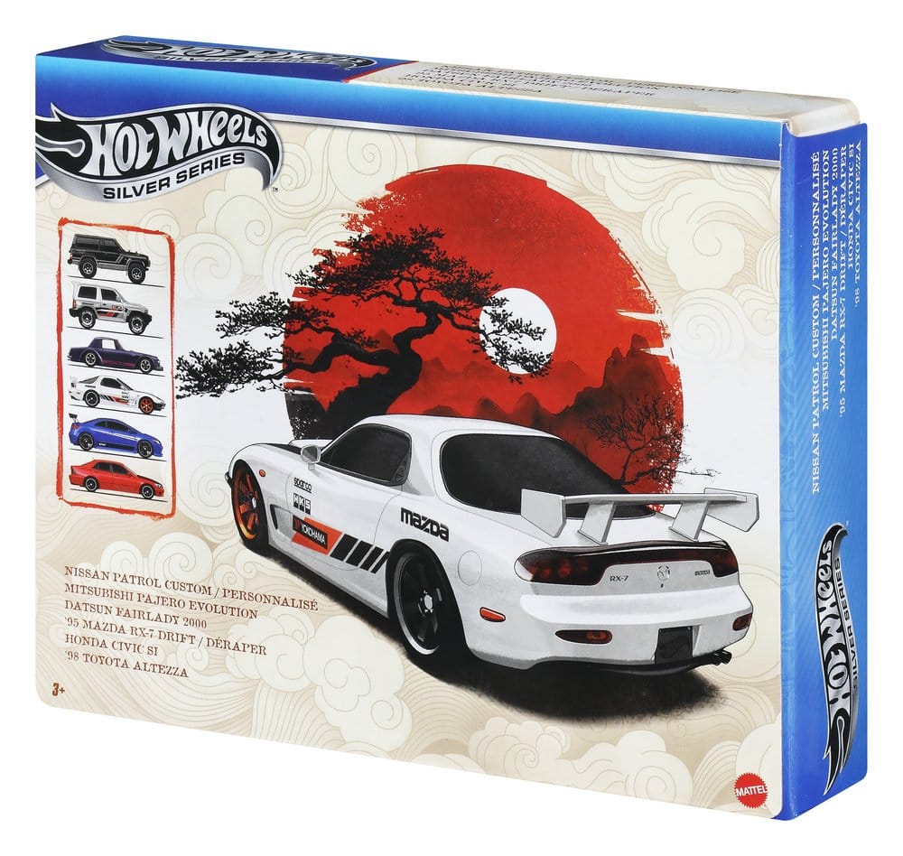 Hot Wheels Silver Series Die Cast Vehicle 6 Pack 1/64 Streets of Japan Mattel
