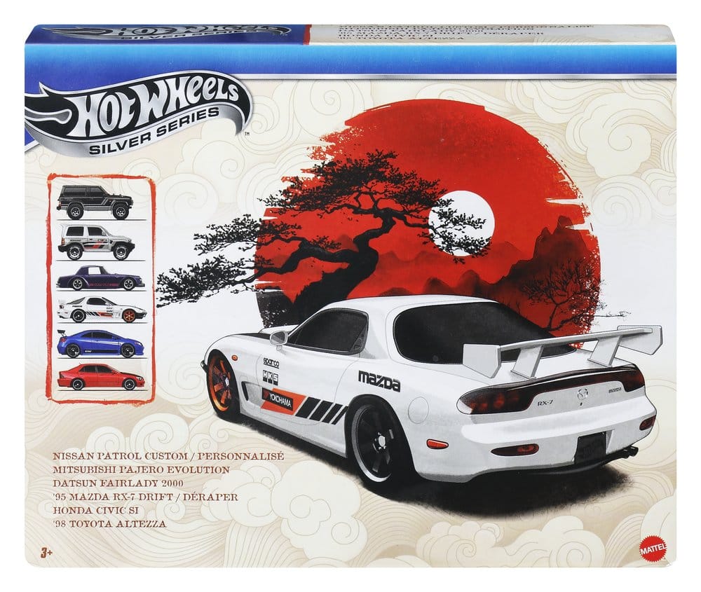 Hot Wheels Silver Series Die Cast Vehicle 6 Pack 1/64 Streets of Japan Mattel