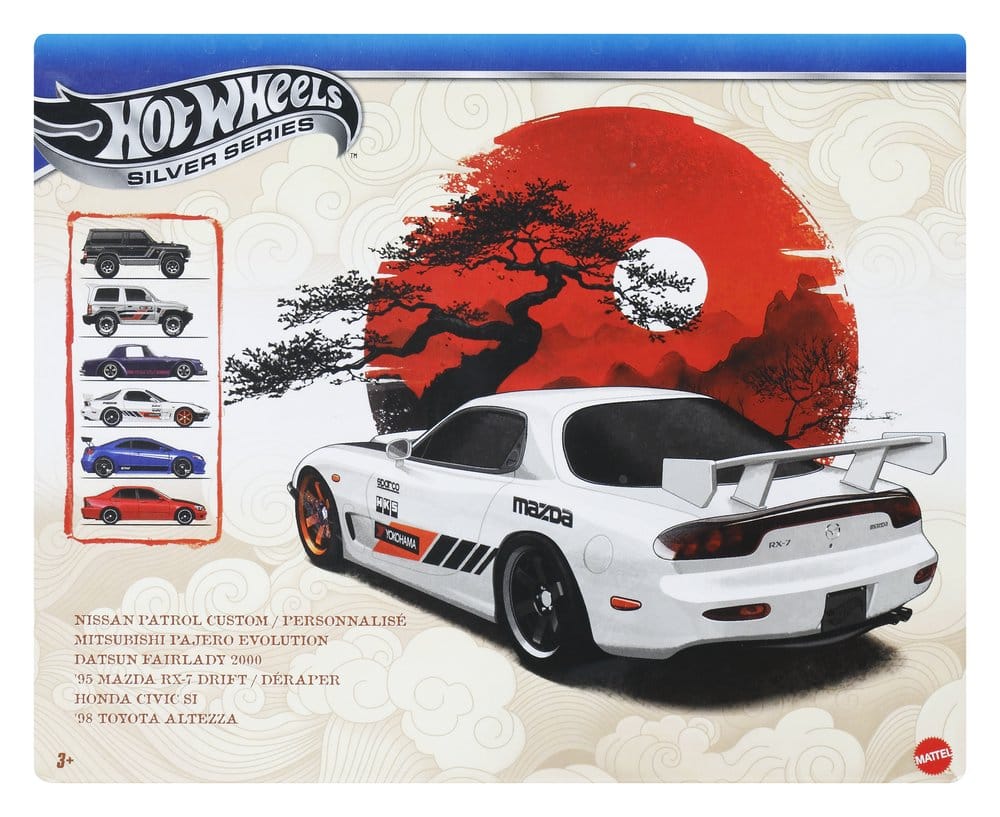 Hot Wheels Silver Series Die Cast Vehicle 6 Pack 1/64 Streets of Japan Mattel