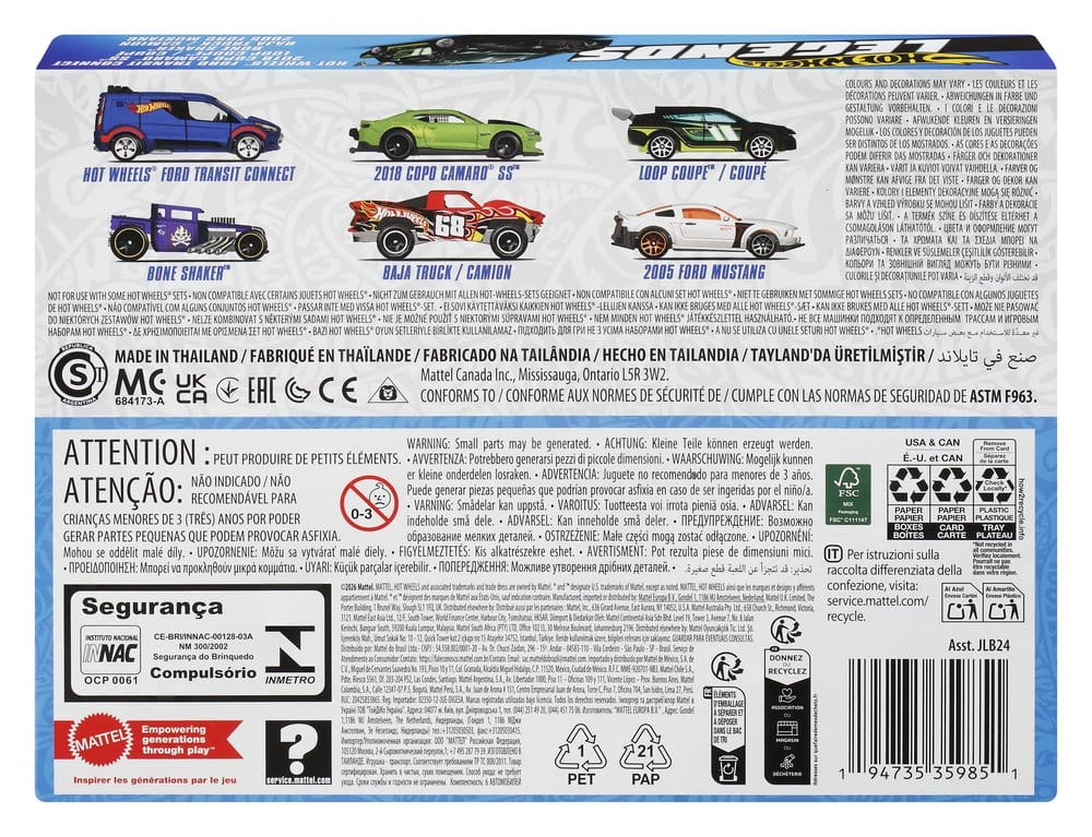Hot Wheels Silver Series Die Cast Vehicle 6 Pack 1/64 Legends Mattel
